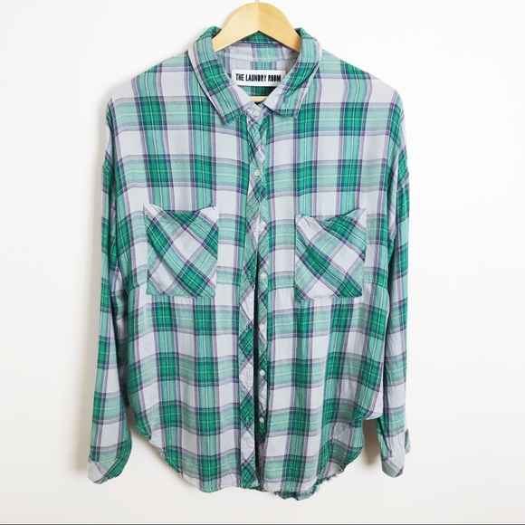 The Laundry Room Tops - The Laundry Room Plaid Button Down Open Flap Back